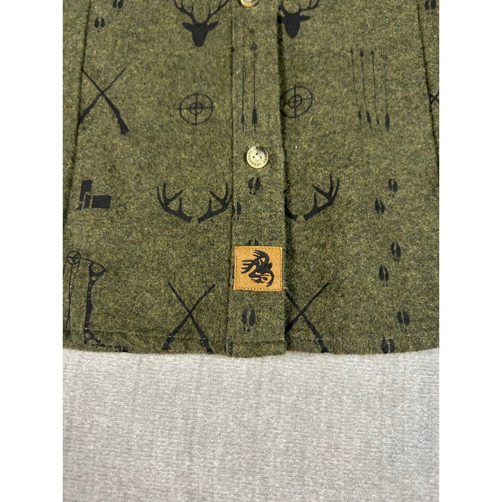 Legendary Whitetails Womens Olive Green Hunting Print Flannel Shirt Medium 6435 - Picture 4 of 8